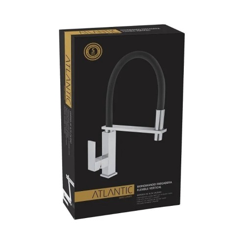 Grifo fregadero caño goma flexible negro serie Atlantic Artic - 5