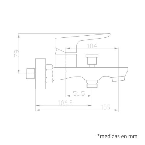 Grifo bañera cromado monomando Coral Artic - 7