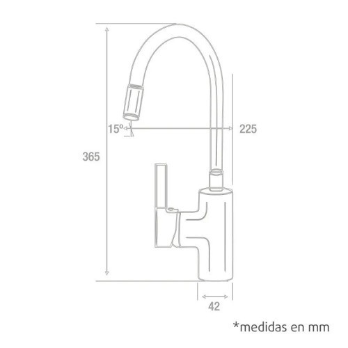 Grifo fregadero monomando de silicona negro Artic - 4