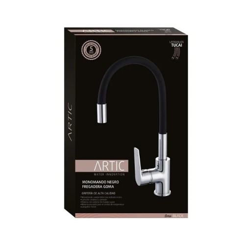 Grifo fregadero monomando de silicona negro Artic - 5