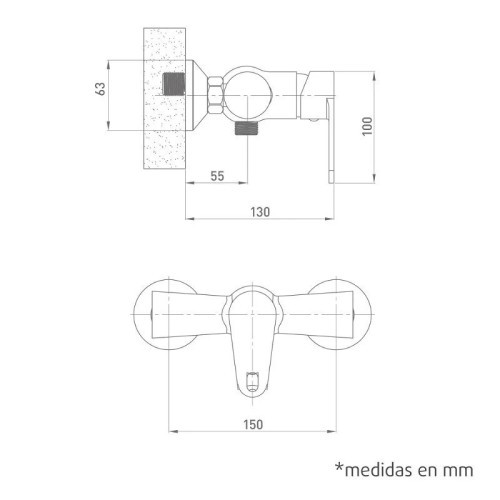 Grifo de Ducha Monomando Danubio Black Artic - 6