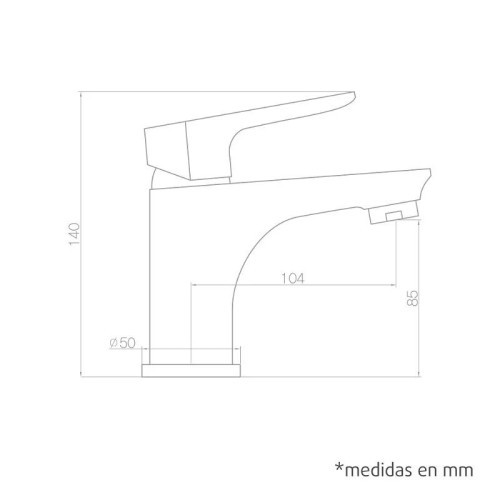 Grifo Monomando Lavabo Coral Negro Mate Artic - 4