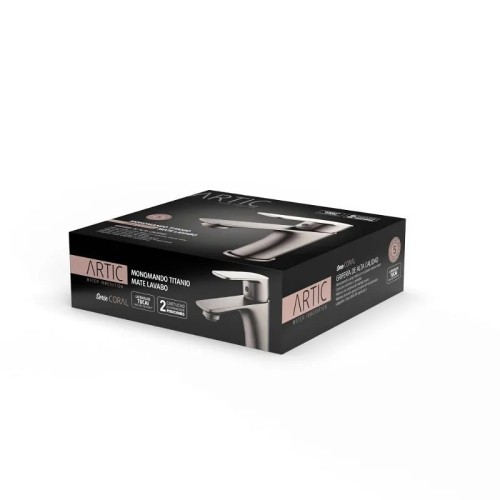 Grifo Monomando de Lavabo Coral Titanio Mate Artic - 5 Grifo Monomando de Lavabo Coral Titanio Mate Artic - 5