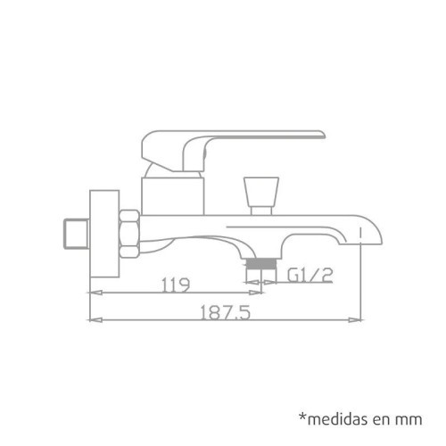 Grifo Bañera Monomando Cromo Baltic Artic - 6 Grifo Bañera Monomando Cromo Baltic Artic - 6