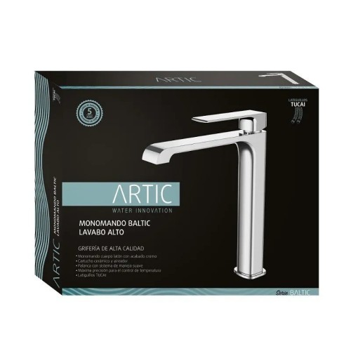 Grifo Monomando Lavabo Alto Cromo Baltic Artic - 5