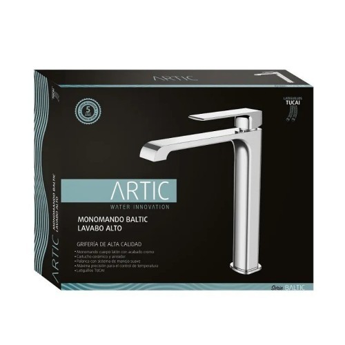 Grifo Monomando Lavabo Alto Cromo Baltic Artic - 5
