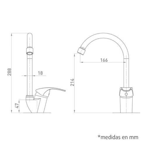Grifo de Cocina Fregadero Monomando Caño Alto Indic Artic - 4 Grifo de Cocina Fregadero Monomando Caño Alto Indic Artic - 4