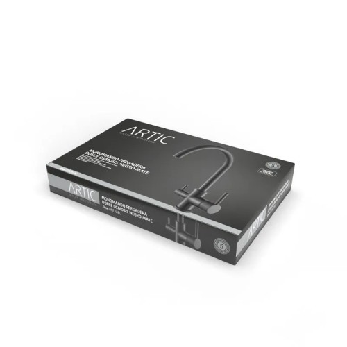 Grifo Fregadero Doble Alto Negro Mate de Cocina Osmosis Artic - 4