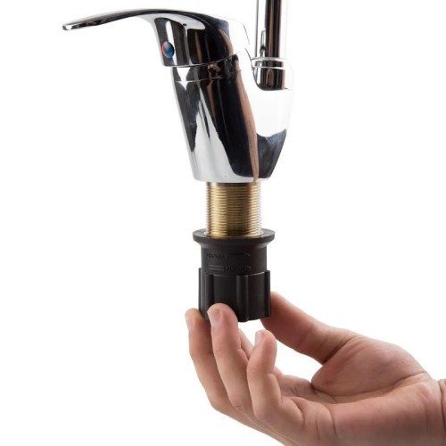 Grifo Fregadero Doble Alto Negro Mate de Cocina Osmosis Artic - 3