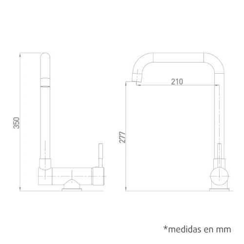 Grifo Abatible Fregadero Monomando Negro Oceanic Artic - 5