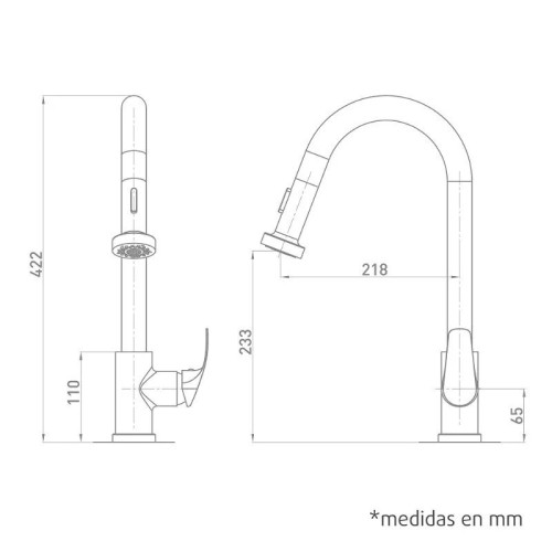 Grifo de Cocina Fregadero Extensible Monomando Oceanic Artic - 5