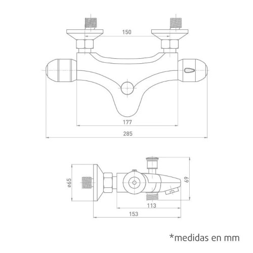 Grifo Termostático Bañera Pacific Artic - 2