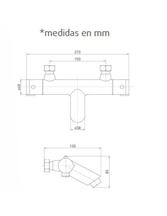 Grifo Termostático Coral Cromado de Bañera Artic - 1 2
