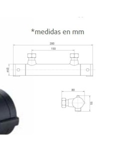 Grifo Termostático de Ducha Negro Artic - 1 2