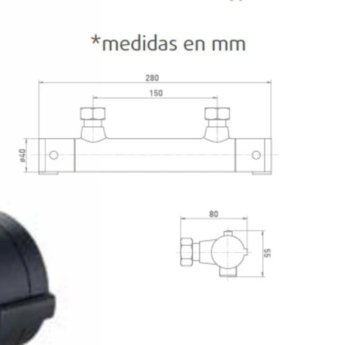Grifo Termostático de Ducha Negro Artic - 2