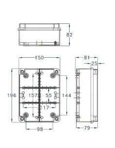 Caja estanca 150x140x75mm IP65 Fenoplástica 2