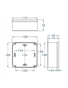 Caja estanca 170x170x75mm IP65 2