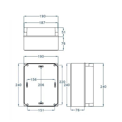 Caja estanca eléctrica IP65 240x190x120mm Fenoplástica Caja estanca eléctrica IP65 240x190x120mm Fenoplástica