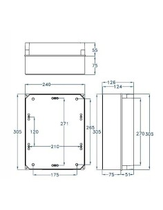 Caja estanca eléctrica IP65 310x240x120mm Fenoplástica 2