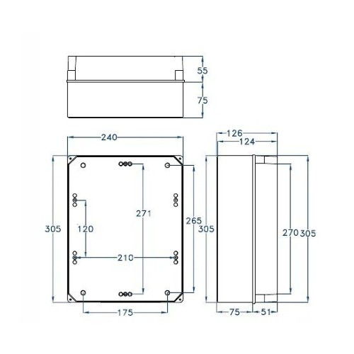 Caja estanca eléctrica IP65 310x240x120mm Fenoplástica Caja estanca eléctrica IP65 310x240x120mm Fenoplástica