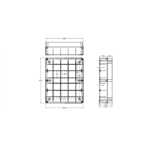 Caja estanca eléctrica IP65 460x380x120mm Fenoplástica
