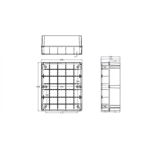 Caja estanca eléctrica IP65 460x380x180mm Fenoplástica