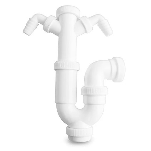 Sifón Lavadora Curvo Doble Extensible 1 1/2" Artic - 1