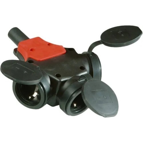 Adaptador de 3 tomas con tapa de goma 16A T/T Solera 5586OB - 1