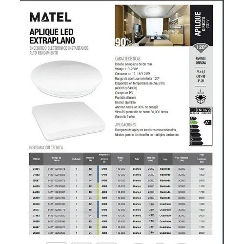 Plafón LED Interior Redondo Extraplano Matel 24W (Fría, Neutra) - 3 Plafón LED Interior Redondo Extraplano Matel 24W (Fría, Neutra) - 3