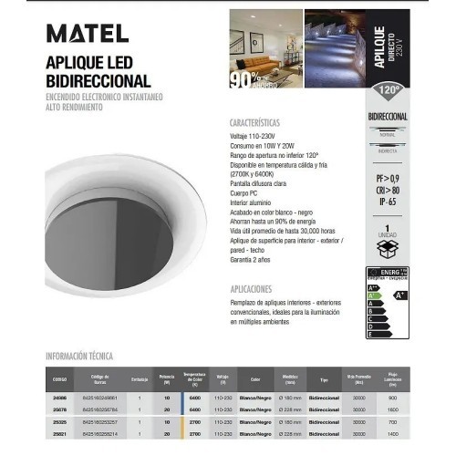 Plafón LED Redondo IP65 Exterior – Interior Matel 20W - 2 Plafón LED Redondo IP65 Exterior – Interior Matel 20W - 2