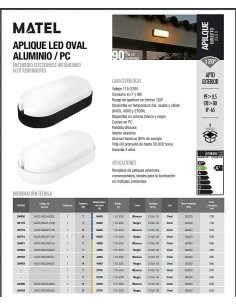 Plafón LED Exterior IP65 Oval Sensor Movimiento Crepuscular Negro 9W - 1 2