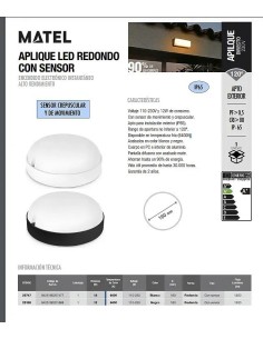 Plafón LED Exterior Redondo Negro IP65 9W (Fría y Neutra) - 1 2