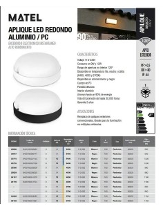 Plafón LED Exterior Redondo Blanco IP65 12W (Fría, Cálida, Neutra) - 1 2
