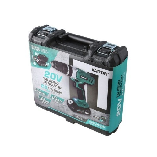 Taladro Percutor Atornillador 20V Vatton 1 Batería 2.0 Ah - 2 Taladro Percutor Atornillador 20V Vatton 1 Batería 2.0 Ah - 2