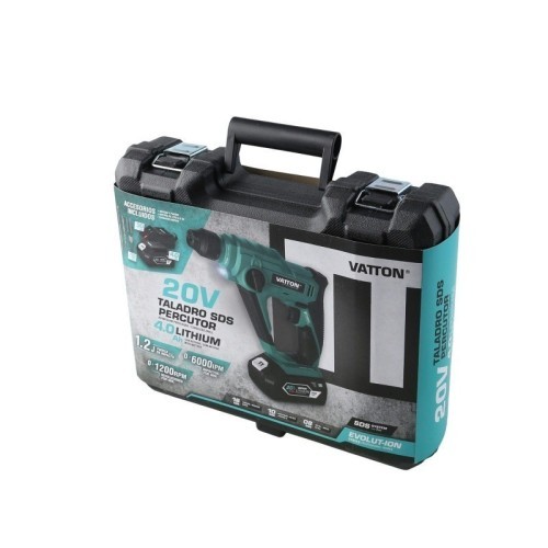 Taladro/Martillo SDS Perforador 20V Vatton 1 Batería 4.0 Ah - 2 Taladro/Martillo SDS Perforador 20V Vatton 1 Batería 4.0 Ah - 2