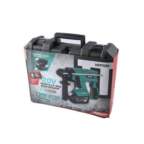 Martillo SDS Percutor Brushless 20V Vatton 1 Batería 4.0 Ah - 2 Martillo SDS Percutor Brushless 20V Vatton 1 Batería 4.0 Ah - 2