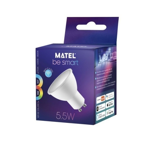Bombilla LED Dicroica GU10 Smart Wifi Matel 5,5W CCT+RGB - 3 Bombilla LED Dicroica GU10 Smart Wifi Matel 5,5W CCT+RGB - 3