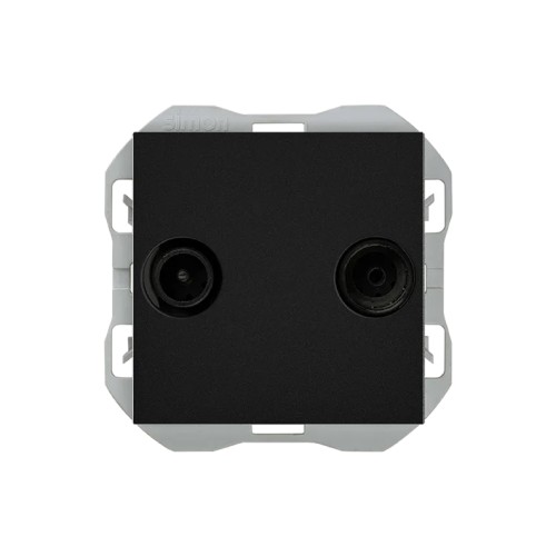 Toma R-TV+SAT Intermedia Negro Mate 20000487-098 Simon 270 - 1