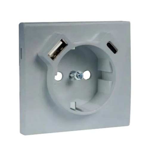 Toma Aluminio Enchufe Shuko con USB Efapel 90630T AL Logus 90 - 1