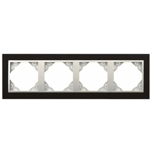 Marco Cuadruple Negro Aluminio Animato Efapel Logus 9090930T PA - 1