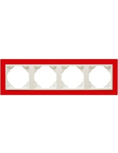 Marco 4 Mecanismos Rojo Logus 9090940T VG Animato Efapel - 1