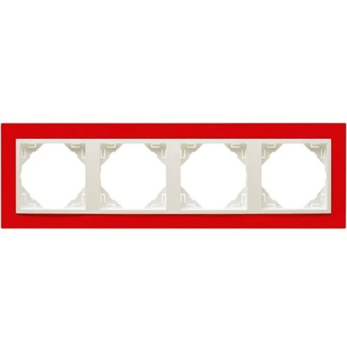 Marco 4 Mecanismos Rojo Logus 9090940T VG Animato Efapel - 1