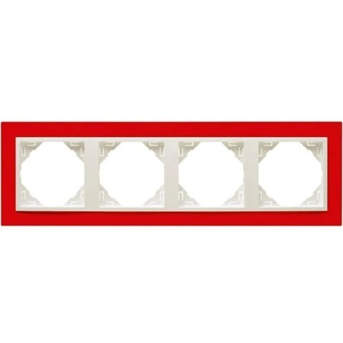 Marco 4 Mecanismos Rojo Logus 9090940T VG Animato Efapel - 1