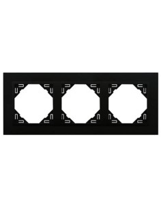 Triple Marco Negro 3 Mecanismos Efapel Animato Logus 9090930T RR - 1