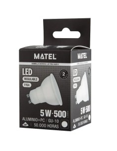 Bombilla LED Dicroica Matel GU10 Regulable 5W 500 lm - 1 2