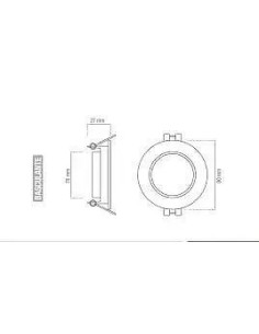 Kit Aro Downlight Redondo Ø75 Blanco Basculante para Bombilla GU10 - 1 2