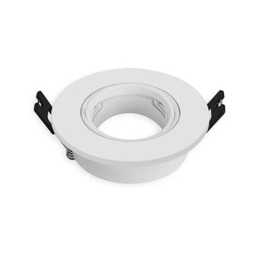 Kit Aro Downlight Redondo Ø75 Blanco Basculante para Bombilla GU10 - 1 Kit Aro Downlight Redondo Ø75 Blanco Basculante para Bombilla GU10 - 1