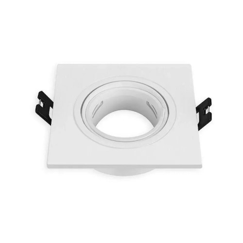 Kit Aro Downlight Cuadrado Sencillo Ø75 mm Blanco - 1 Kit Aro Downlight Cuadrado Sencillo Ø75 mm Blanco - 1