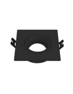 Aro Downlight Basculante Cuadrado Sencillo Negro Corte Ø75 mm - 1