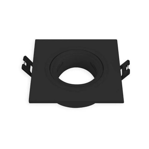 Aro Downlight Basculante Cuadrado Sencillo Negro Corte Ø75 mm - 1